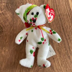 Authentic TY Jingle Beanie 1998 Holiday Teddy, Circa 2001, NWT.